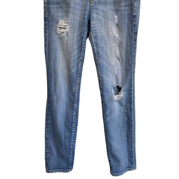 J. Crew Factory Stretch Jeans Mid-rise Distressed 25 X 27- Excellent - Picture 8 of 12